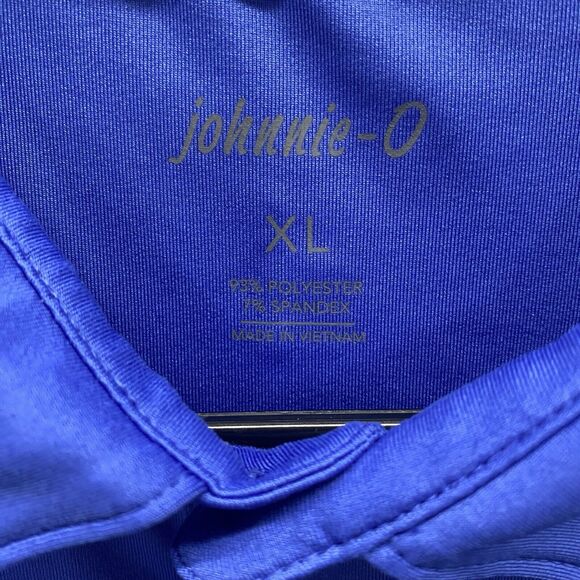 JOHNNIE-O Shirt Mens Size Extra Large Polo Performance Royal Blue Golf Wicking - Picture 2 of 8